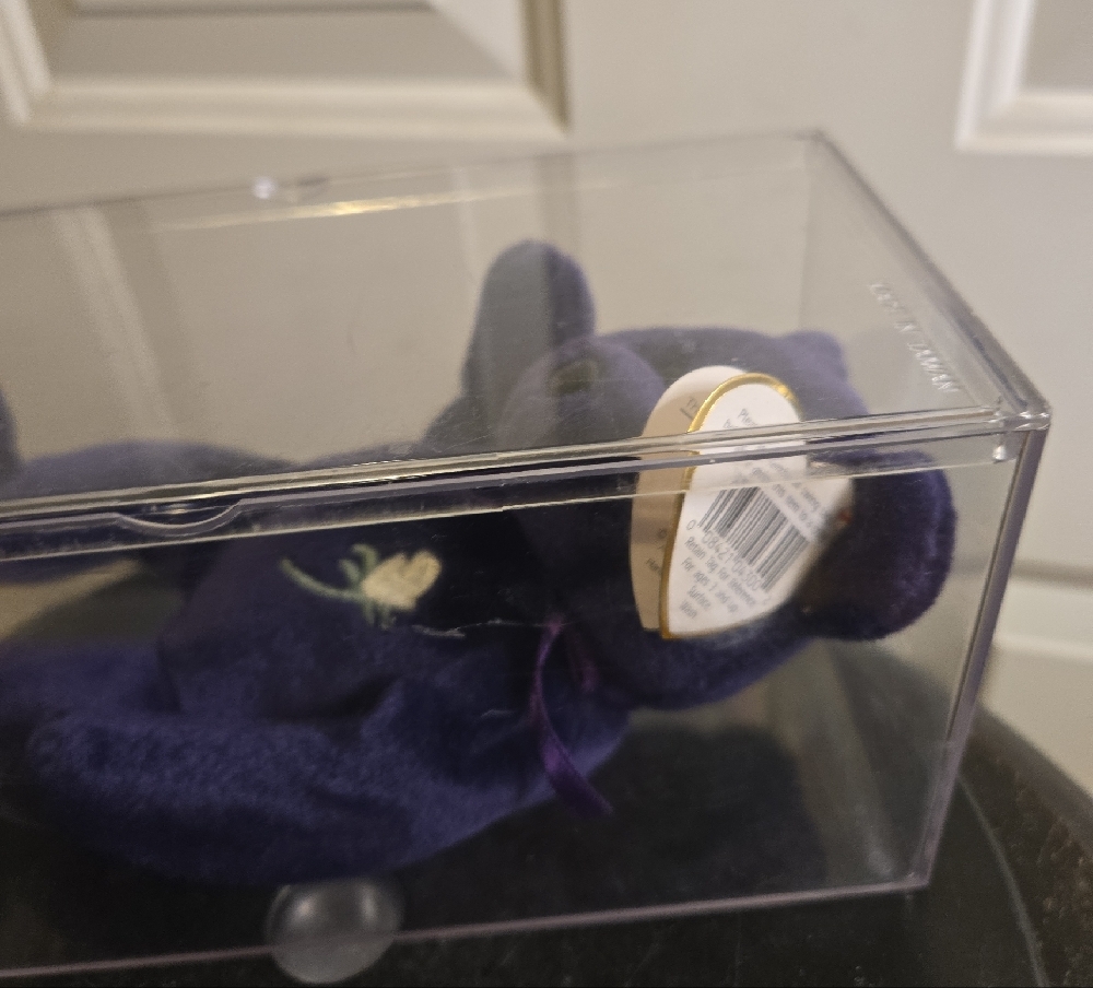 TY Princess Purple Plush Bear w/ Plastic Case Extremely Rare - Picture 3 of 12